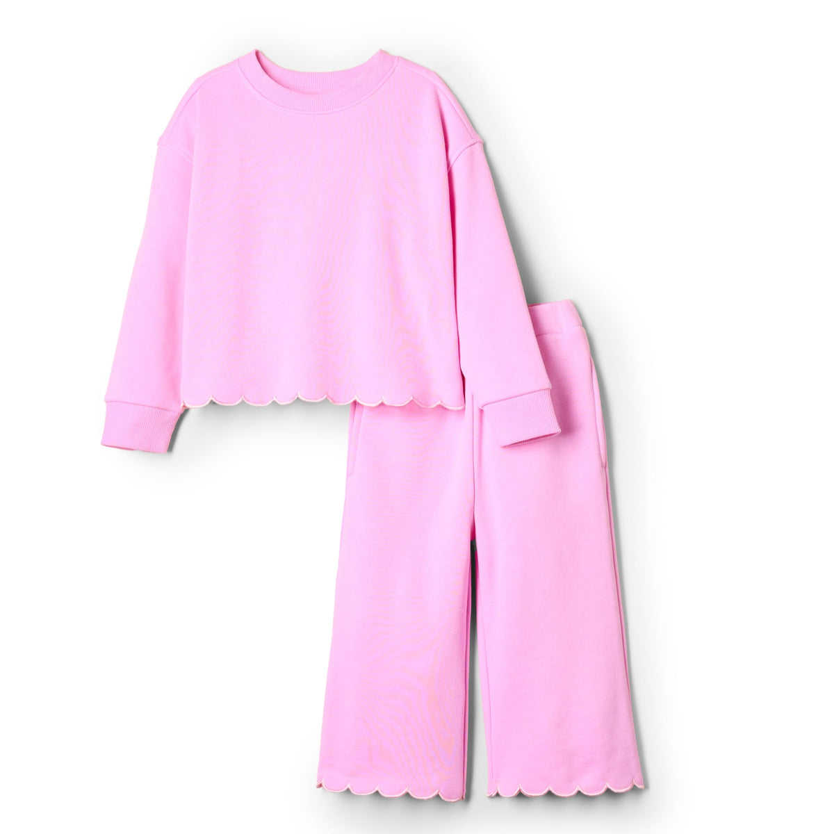 Amazon Essentials x Sofia Grainge Toddlers and Baby Girls' French Terry Sweatshirt Pant and Top Set