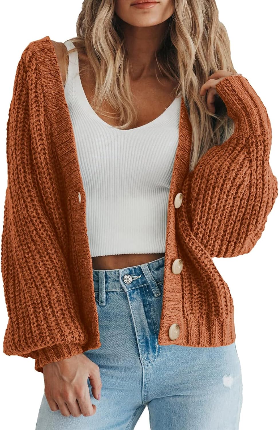 PRETTYGARDEN Women's Chunky Knit Open Front Cardigan Sweaters Fall Outfits