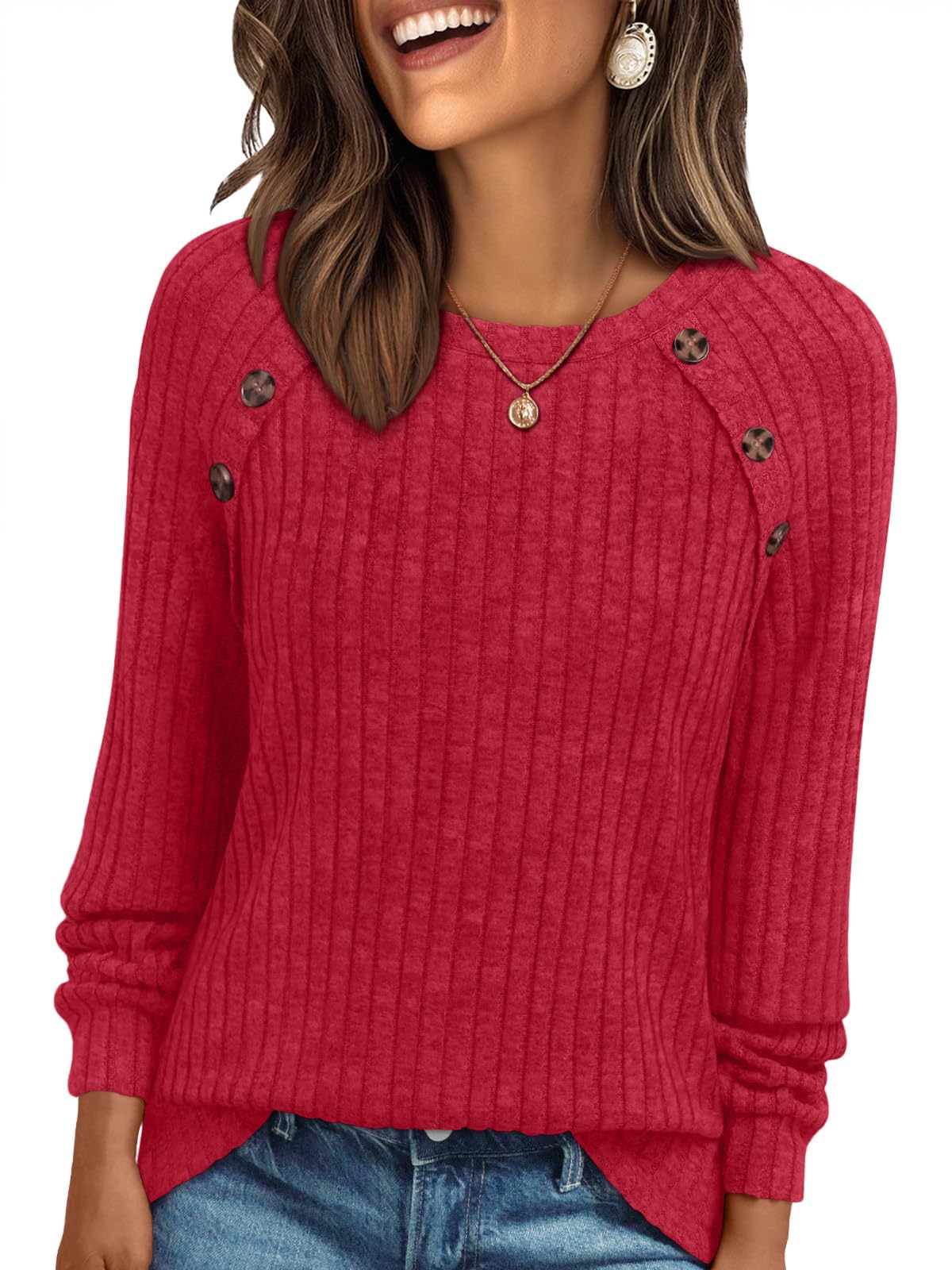 AUTOMET Womens Long Sleeve Shirts Fall Sweaters Business Casual Tops Blouse