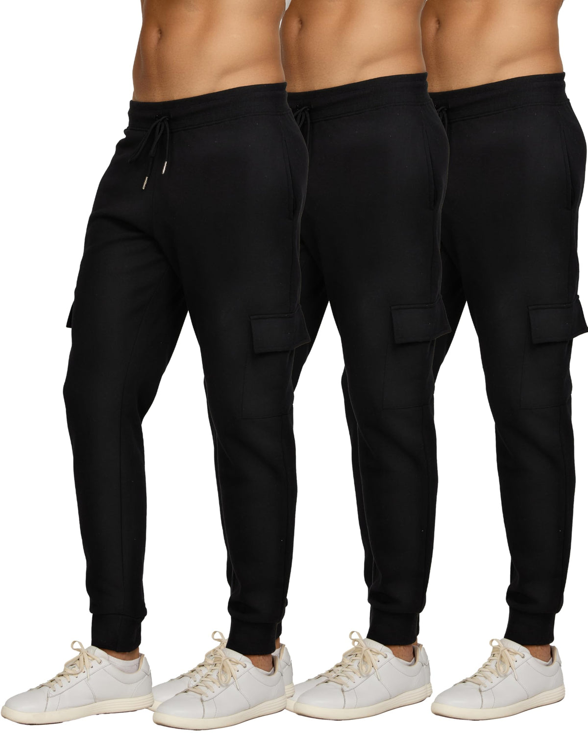 PURE CHAMP Sweatpants for Men 3 Pack Fleece Athletic Workout Joggers Mens Sweatpants with Zipper Pockets Size S-3XL