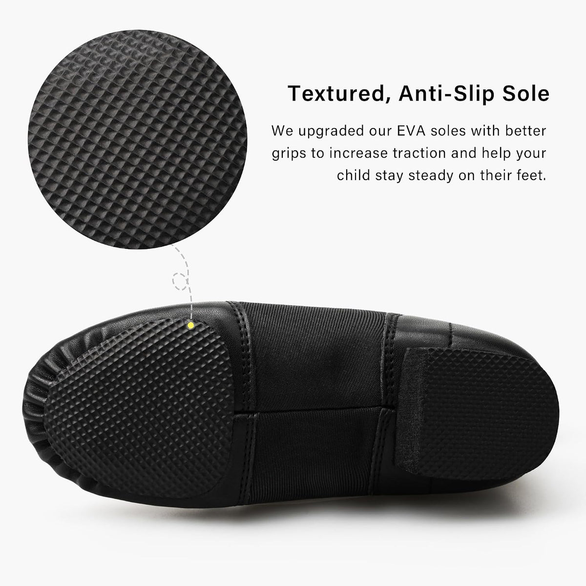 Stelle Jazz Shoes for Girls Genuine Leather Slip-On Dance Shoes