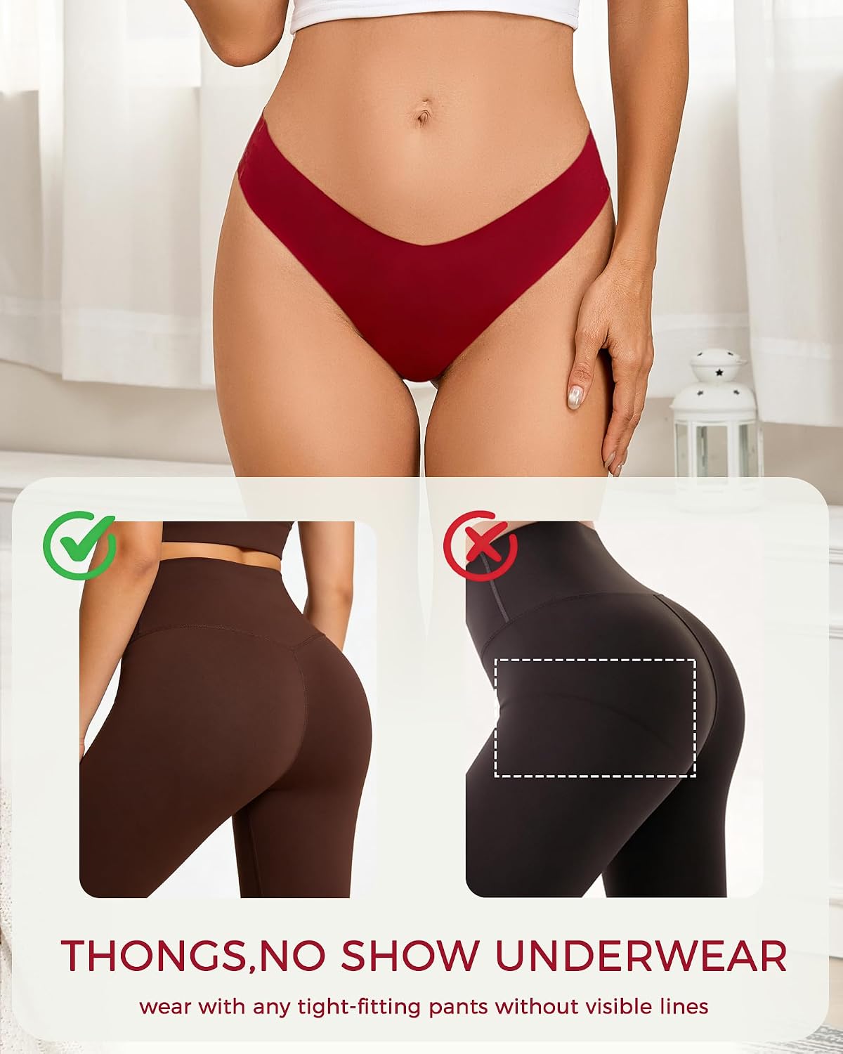 Take Talk Underwear Womens 9 Pack Seamless Thongs No Show Workout Panties