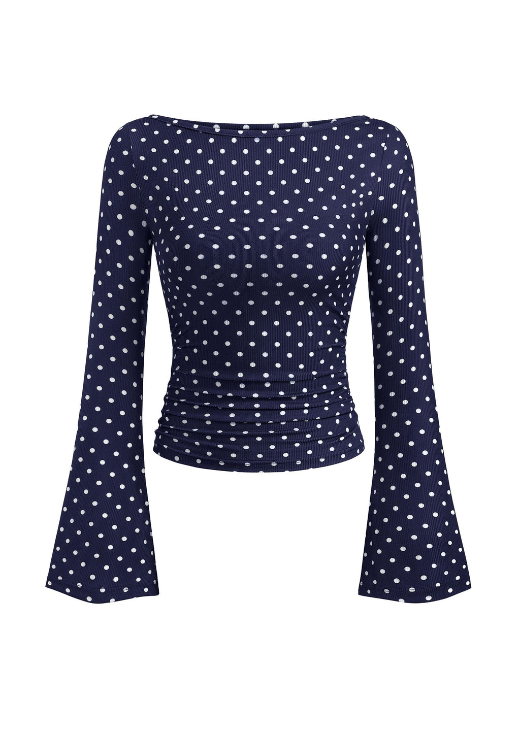 PRETTYGARDEN Womens Bell Long Sleeve Ribbed Knit Tops