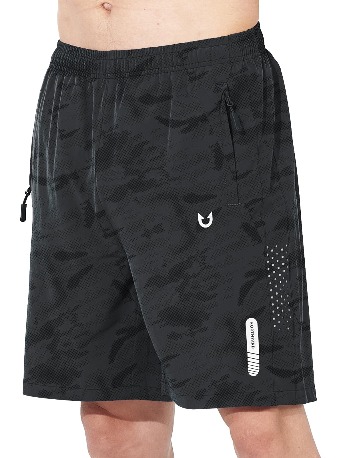 NORTHYARD Men's Athletic Running Shorts Gym Workout 7"/9"/5" Zipper Pockets