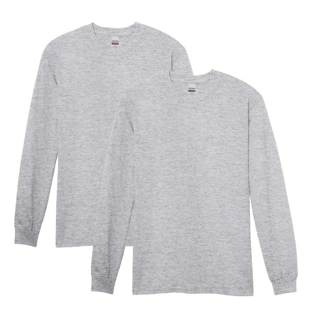 Gildan Adult Heavy Cotton Long Sleeve T-Shirt, Style G5400, 2-Pack