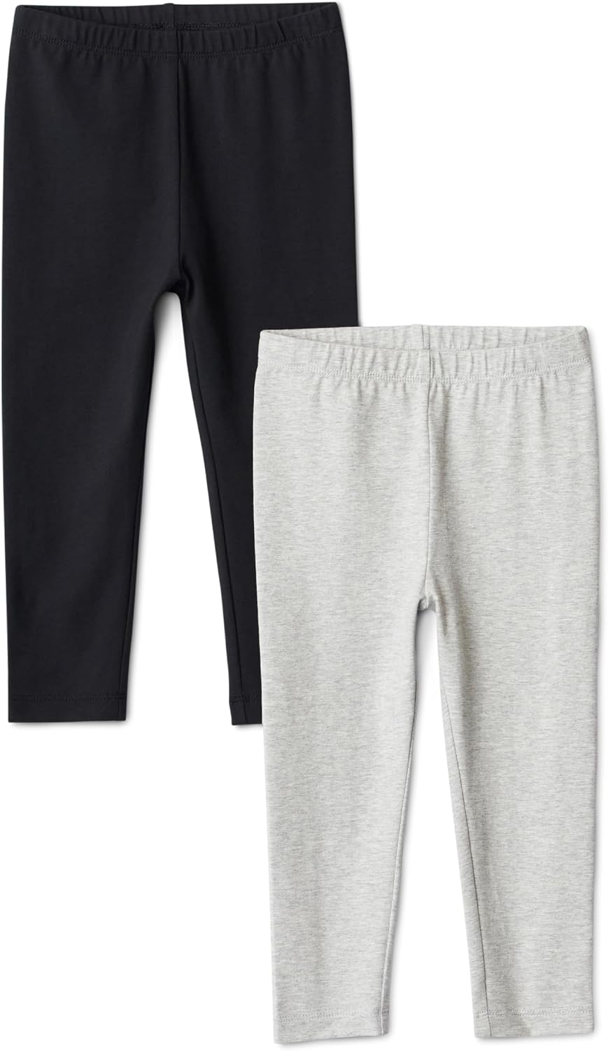 Amazon Essentials Girls' Cotton Stretch Leggings, Multipacks