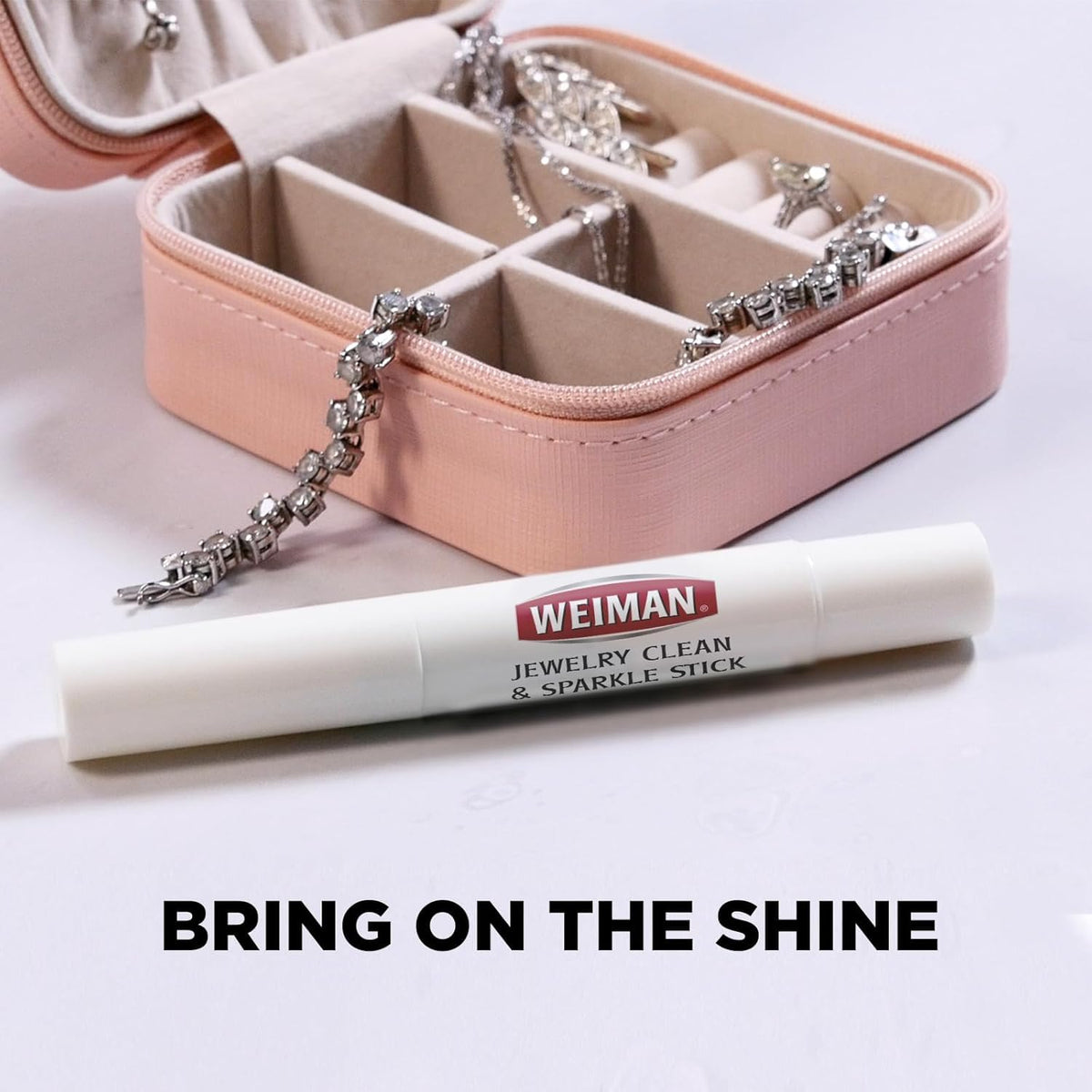 Weiman Jewelry Cleaner & Sparkle Stick - Portable, On-The-Go Cleaning for Diamond Engagement Rings, Wedding Rings, Gemstones, Necklaces, Earrings, Bracelets