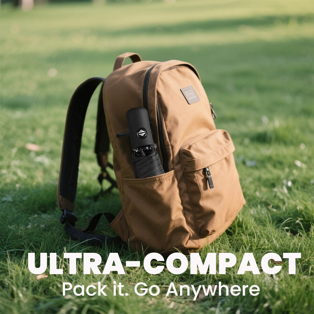 SIEPASA Windproof Travel Umbrella - Automatic Compact Folding Umbrella for Rain, Small Portable Windproof Umbrellas for Men Women and Teenagers (Navy Blue)
