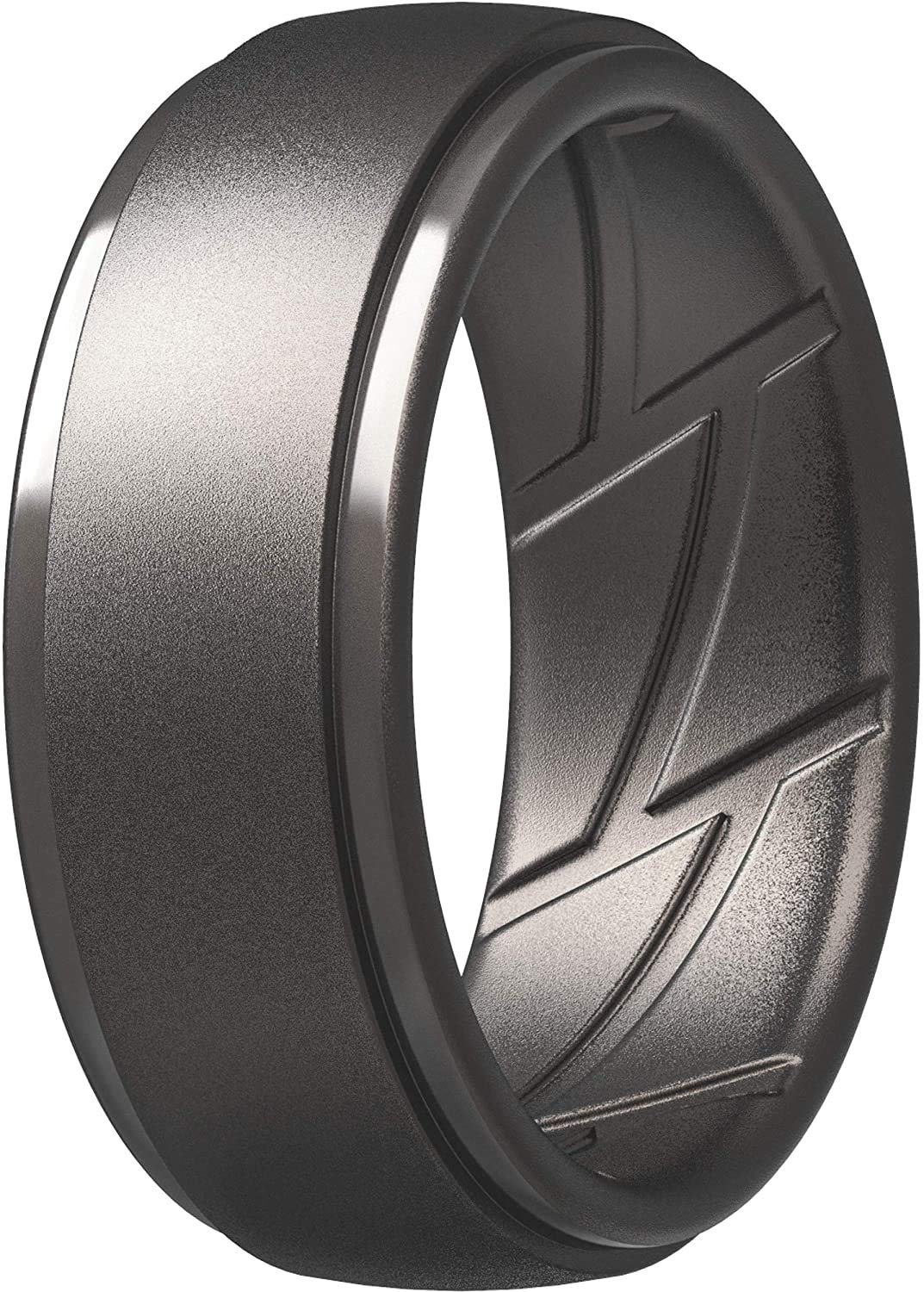 ThunderFit Men's Silicone Rings, Breathable Rubber Bands, 10mm Wide