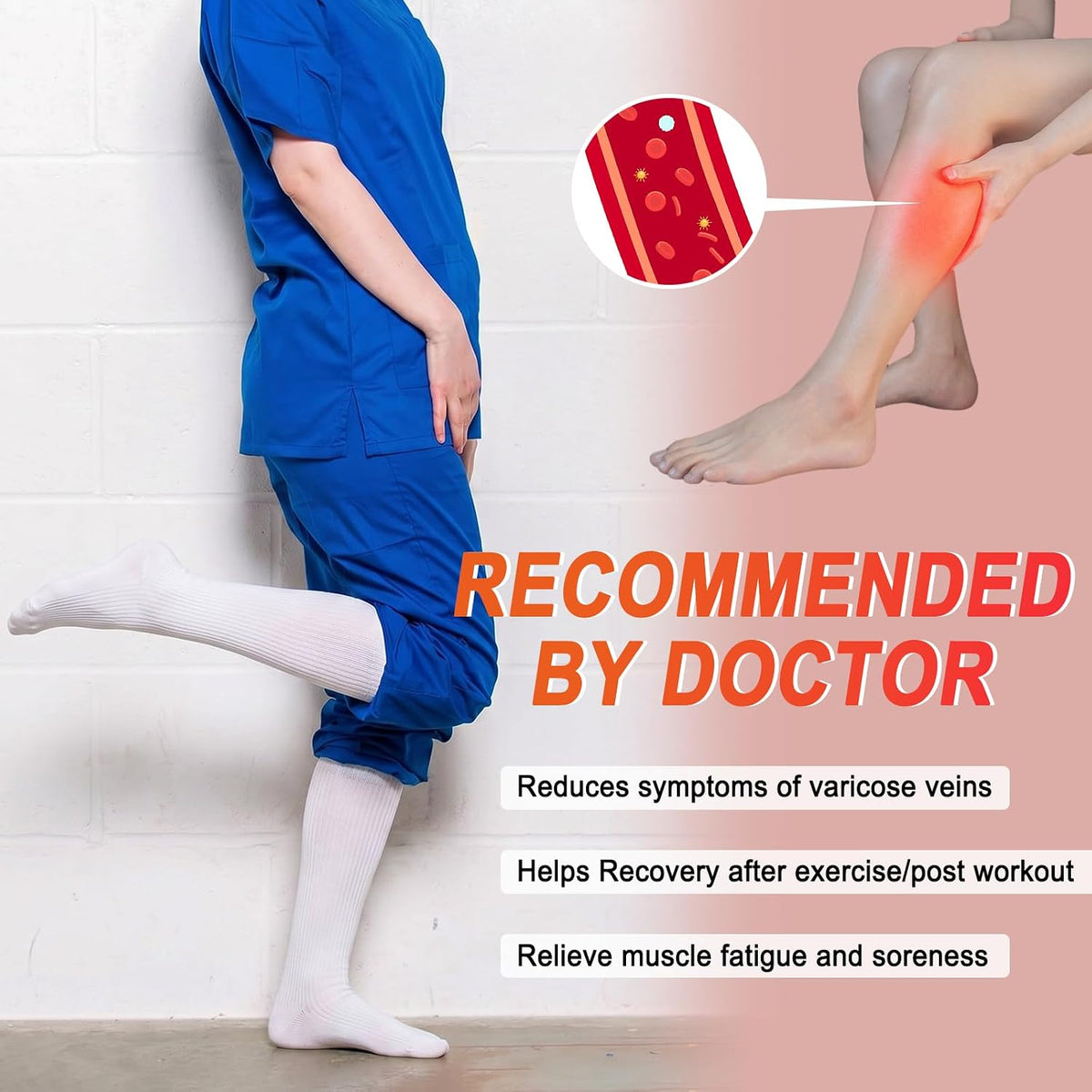 4 Pairs Compression Socks for Women Circulation-Best Support for Nurses,Running,Athletic,Travel