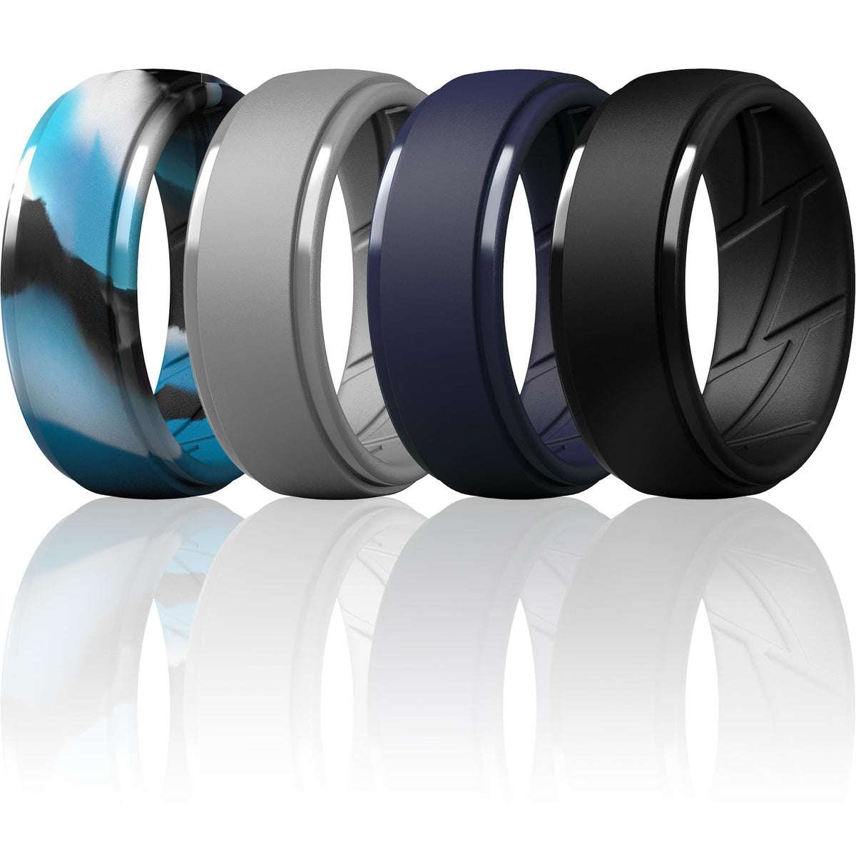ThunderFit Men's Silicone Rings, Breathable Rubber Bands, 10mm Wide
