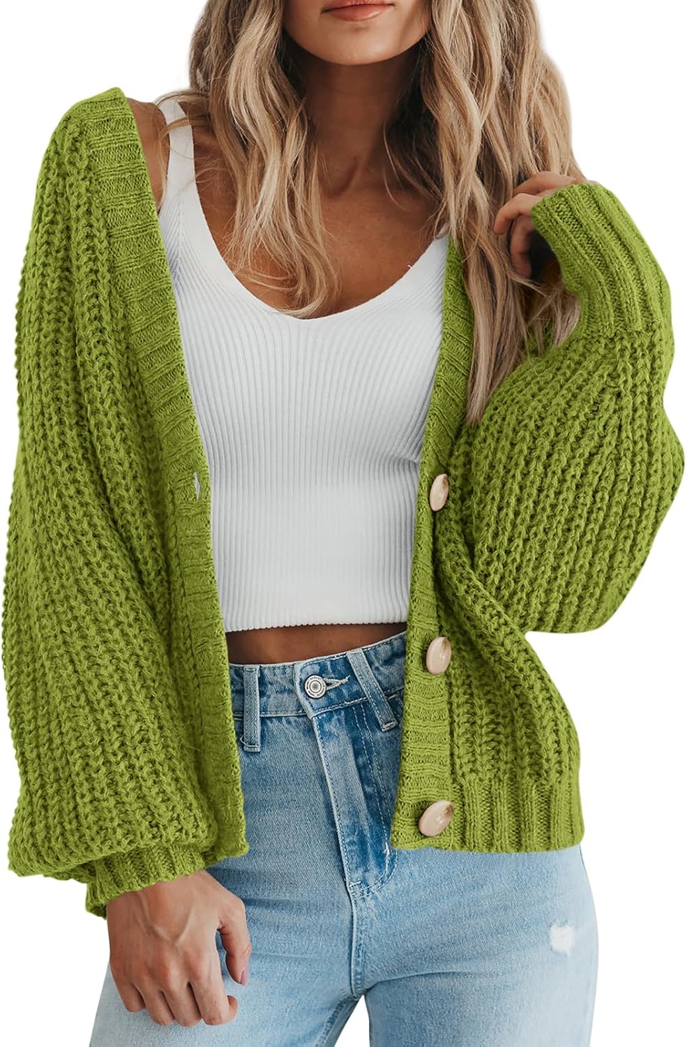 PRETTYGARDEN Women's Chunky Knit Open Front Cardigan Sweaters Fall Outfits