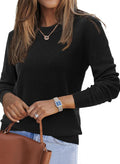Arach&Cloz Women's Wool Blend Classic Crew Neck Casual Fall Sweaters