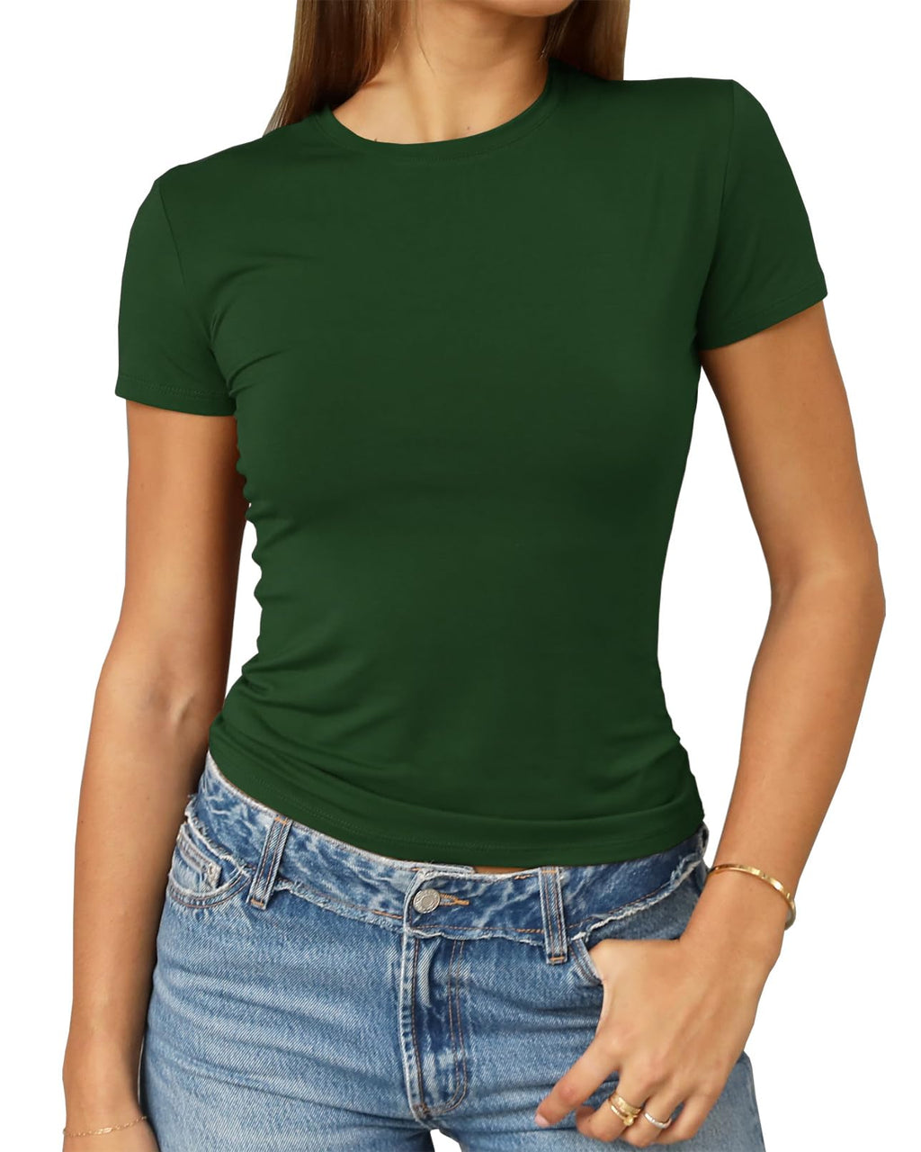 Abardsion Women's Casual Basic Slim Fit T Shirts
