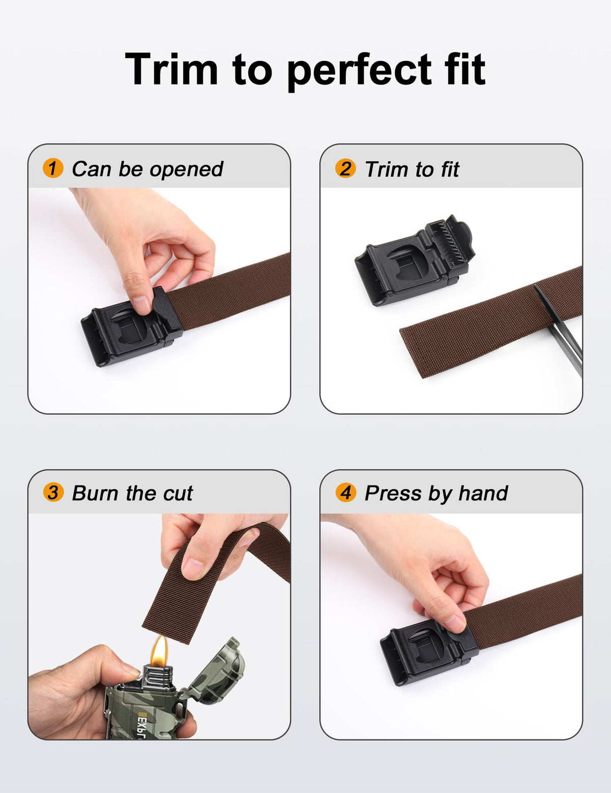 JUKMO Men's Stretch Tactical Belt, 1.5" Elastic Nylon Web with Flip Buckle