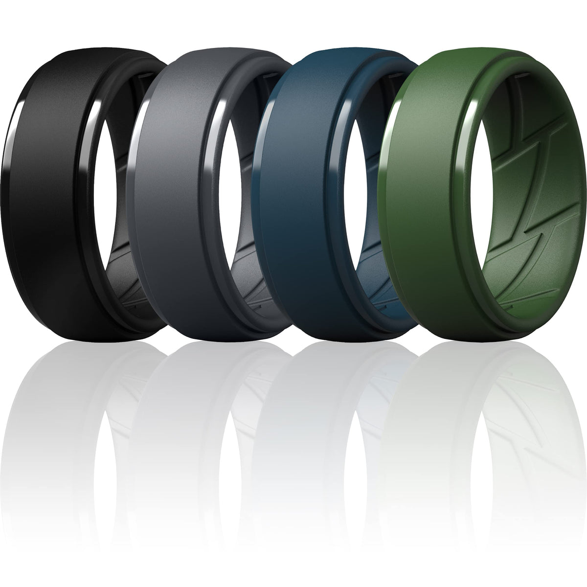 ThunderFit Men's Silicone Rings, Breathable Rubber Bands, 10mm Wide