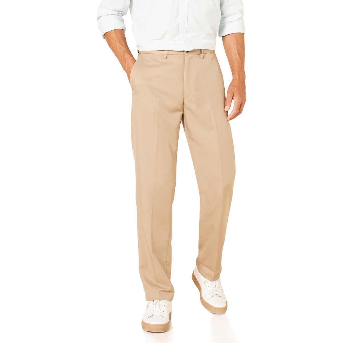 Amazon Essentials Men's Classic-Fit Expandable-Waist Flat-Front Dress Pants