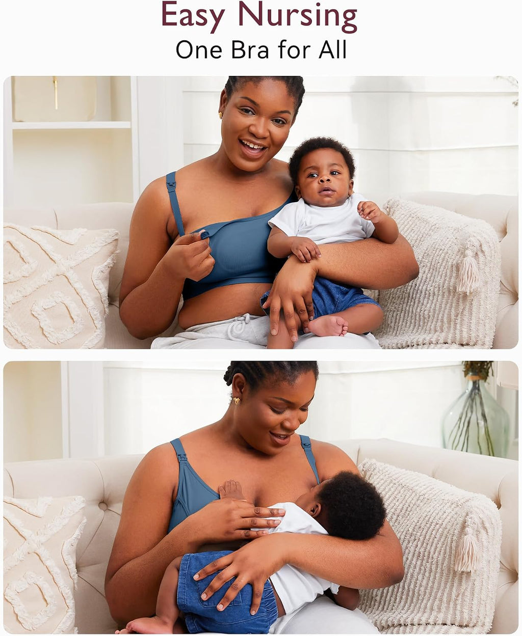 Momcozy Hands Free Pumping & Nursing Bra, Adjustable Cotton Breast Pump Bra