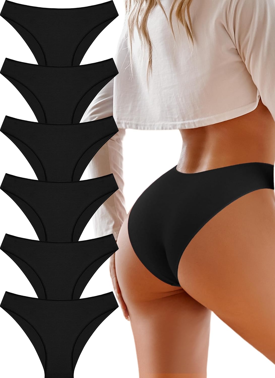 Cotton Underwear Women Sexy Cheeky Bikini Panties Lingerie Outfits 6 pack
