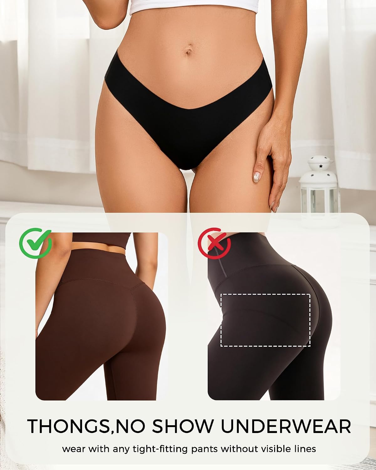 Take Talk Underwear Womens 9 Pack Seamless Thongs No Show Workout Panties