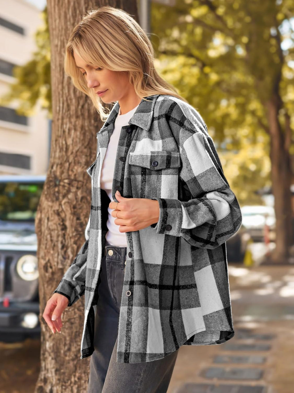 AUTOMET Shackets for Women Plaid Flannel Shirts