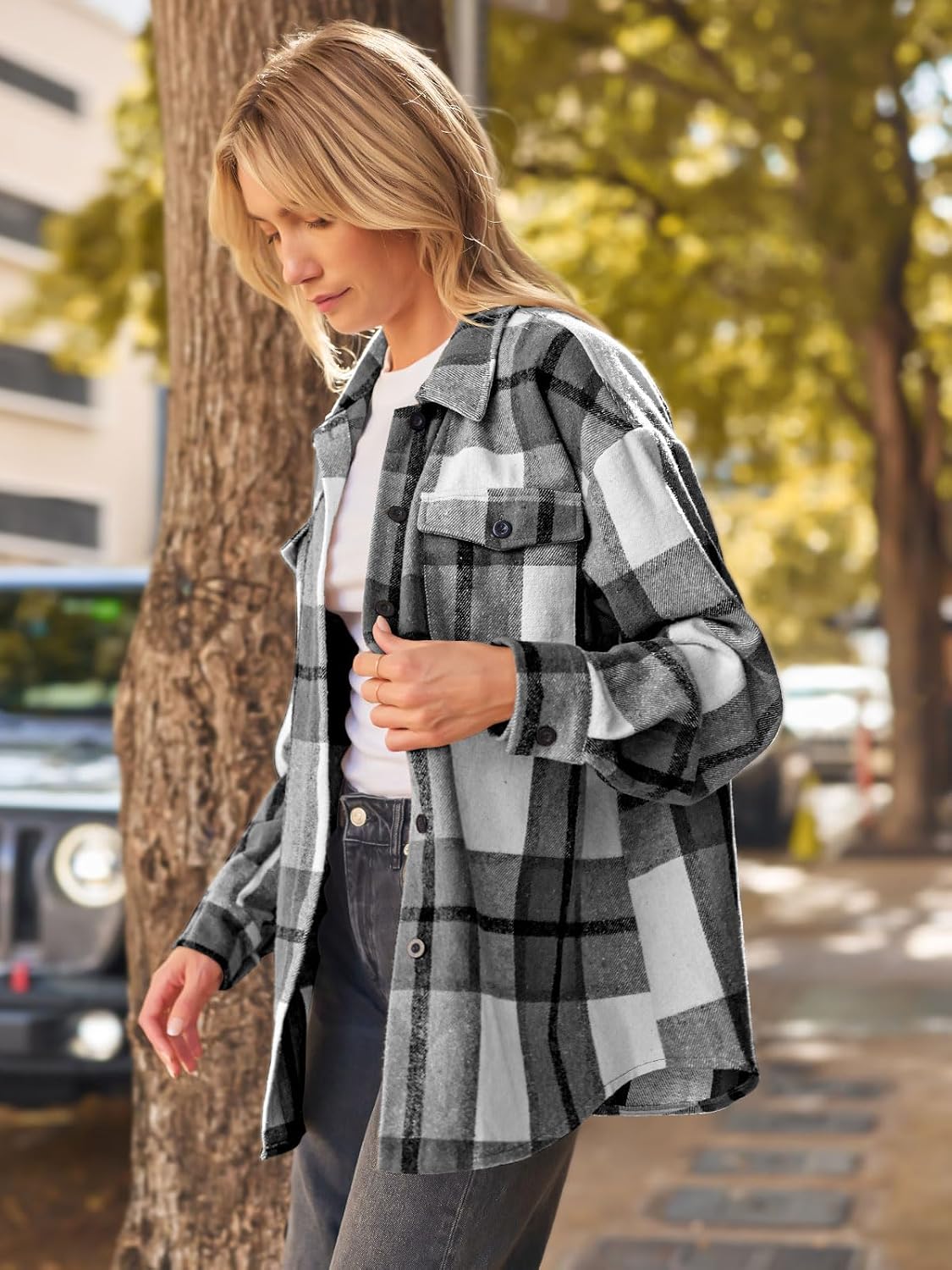 AUTOMET Shackets for Women Plaid Flannel Shirts