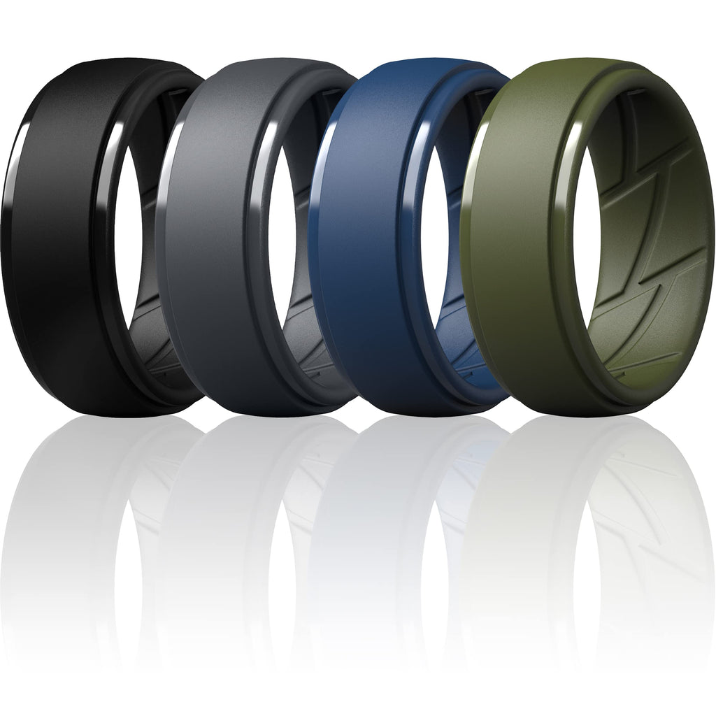 ThunderFit Men's Silicone Rings, Breathable Rubber Bands, 10mm Wide