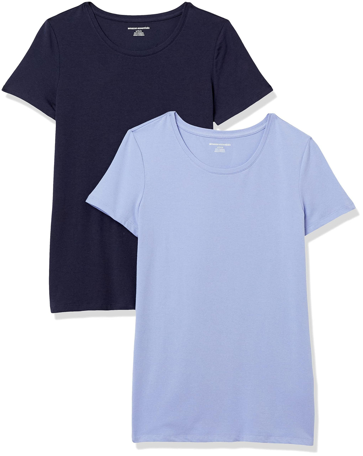 Amazon Essentials Women's Regular-Fit Short-Sleeve Crewneck T-Shirt, Cotton Modal Blend, Pack of 2