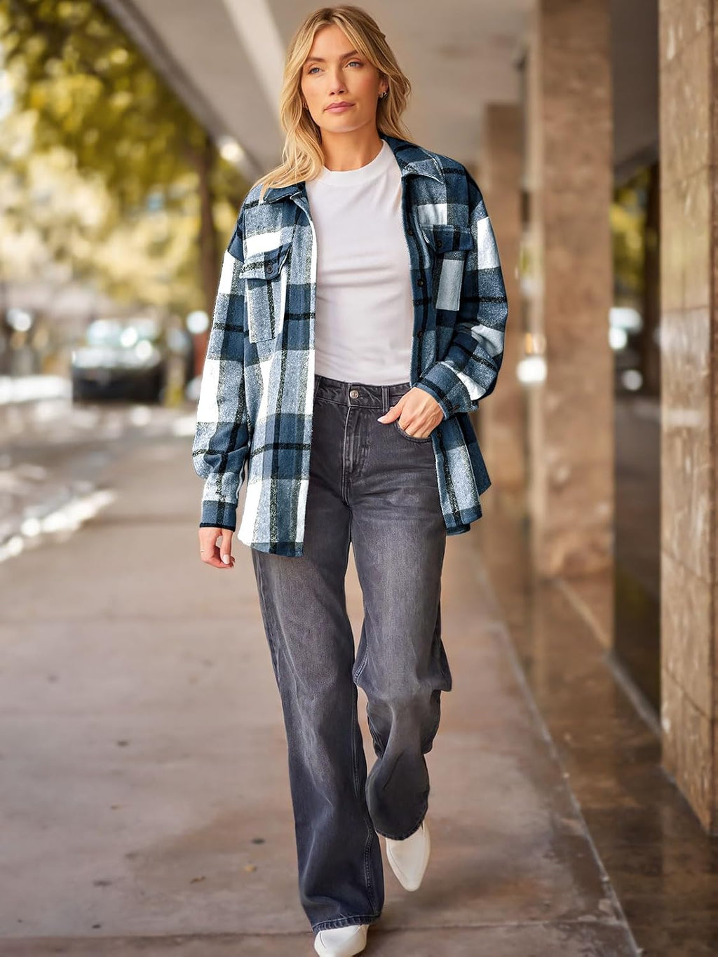 AUTOMET Shackets for Women Plaid Flannel Shirts