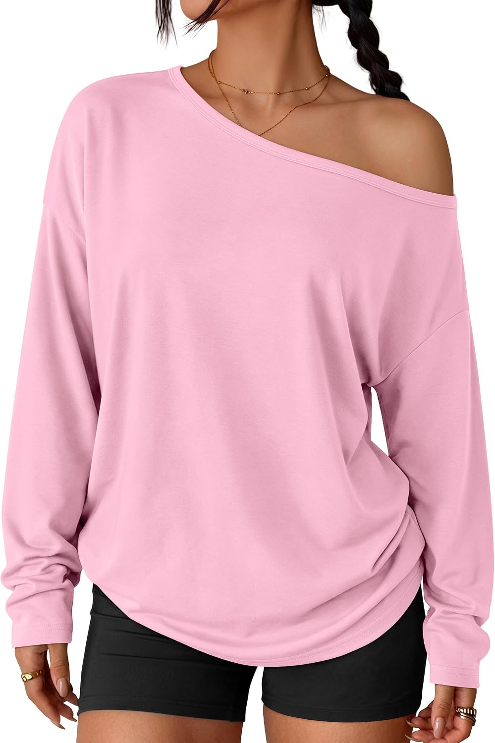 Trendy Queen Womens Off The Shoulder Oversized Tops