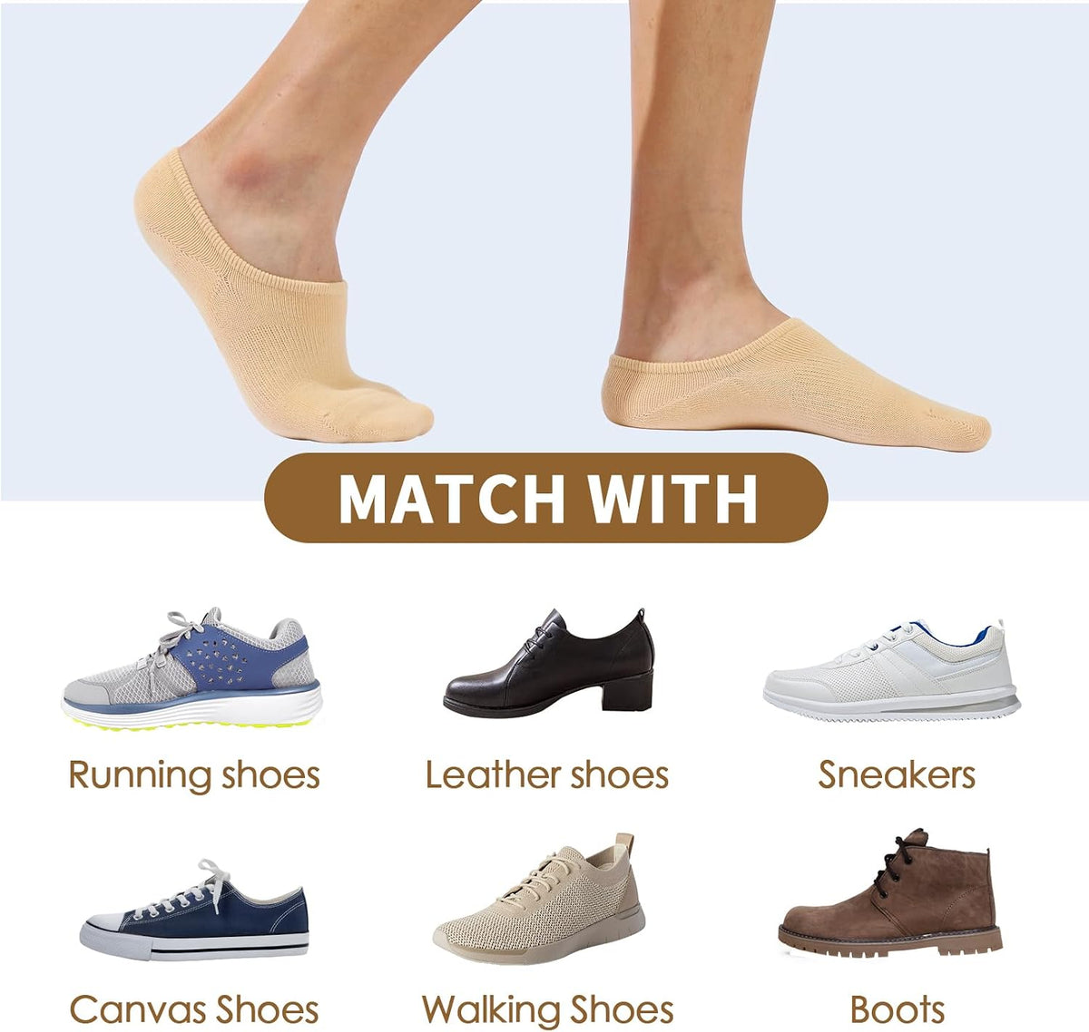 IDEGG Women & Men No Show Low Cut Anti‑Slip Casual Sports Running Socks