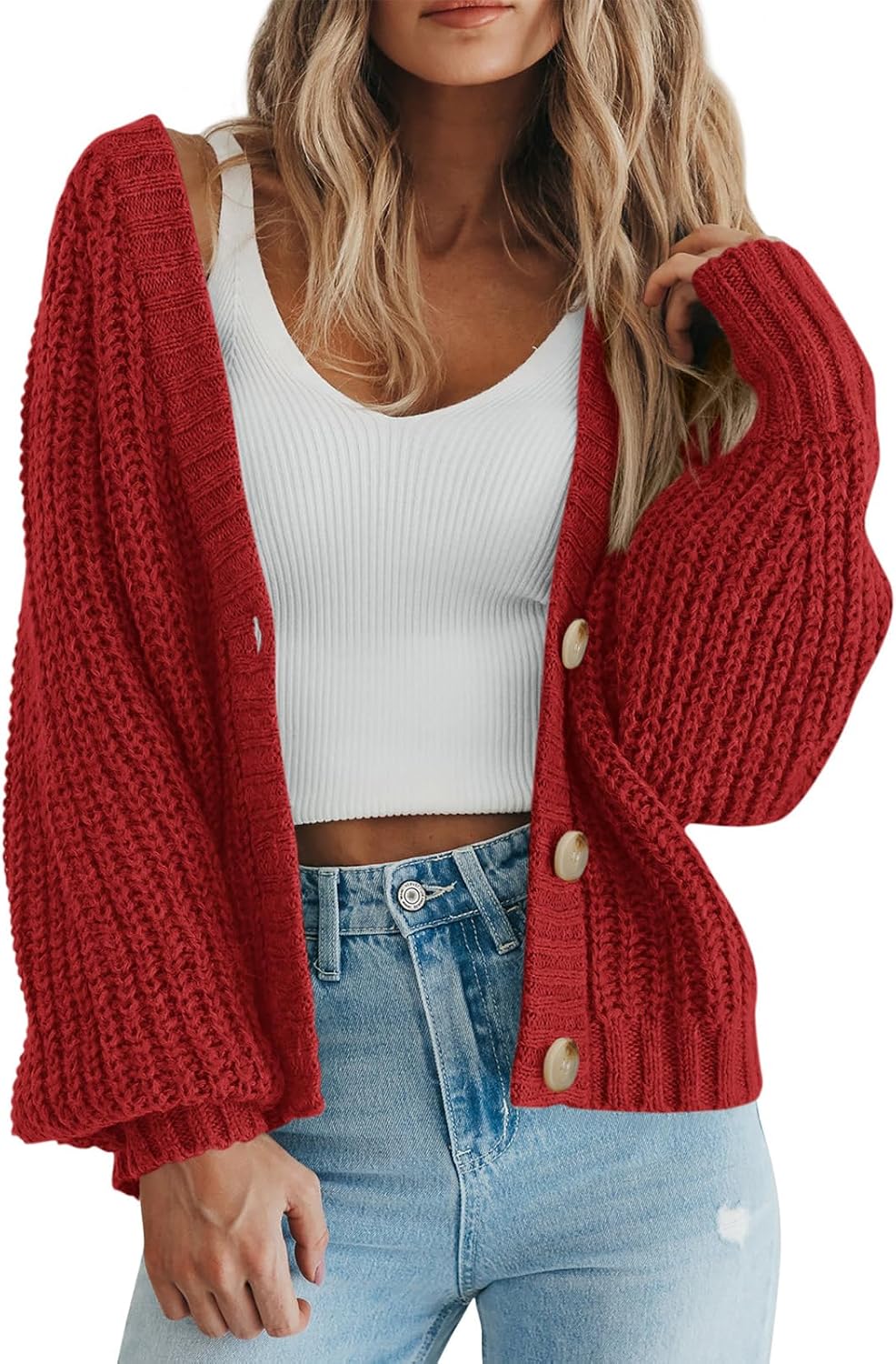 PRETTYGARDEN Women's Chunky Knit Open Front Cardigan Sweaters Fall Outfits