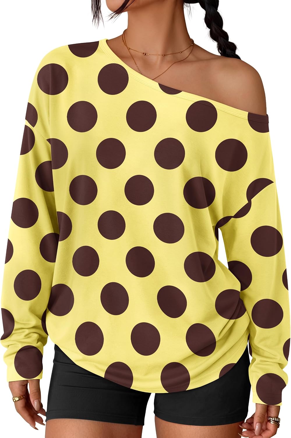Trendy Queen Womens Off The Shoulder Oversized Tops