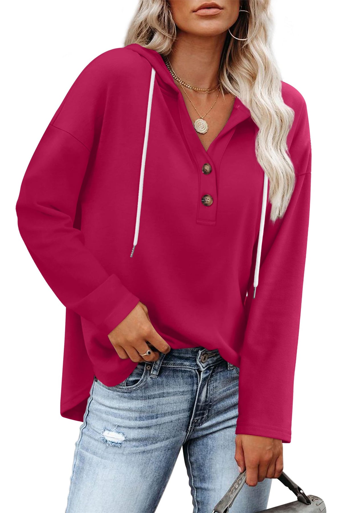 RUMIA Womens Tops V Neck Sweatshirt for Women Pullover Fall Outfits Loose