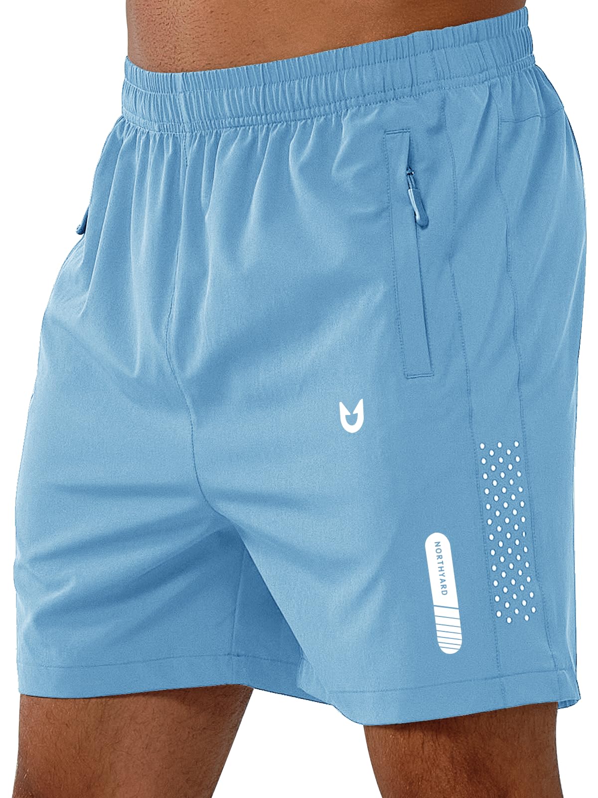NORTHYARD Men's Athletic Running Shorts Gym Workout 7"/9"/5" Zipper Pockets