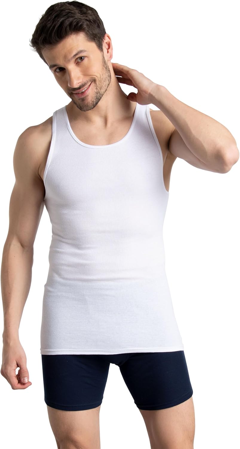 Fruit of the Loom Men's Sleeveless Tag Free Moisture Wicking Tank A-Shirt