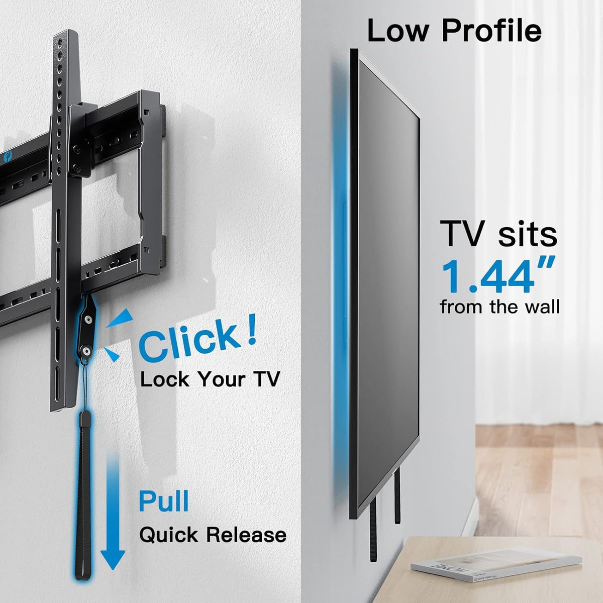 Pipishell TV Wall Mount for 26-74 inch LED LCD OLED 4K TVs up to 99lbs, Full Motion TV Mount Bracket Articulating Swivel Extension Tilting Leveling Max VESA 400x400mm, Fits 12/16 Inch Wood Studs
