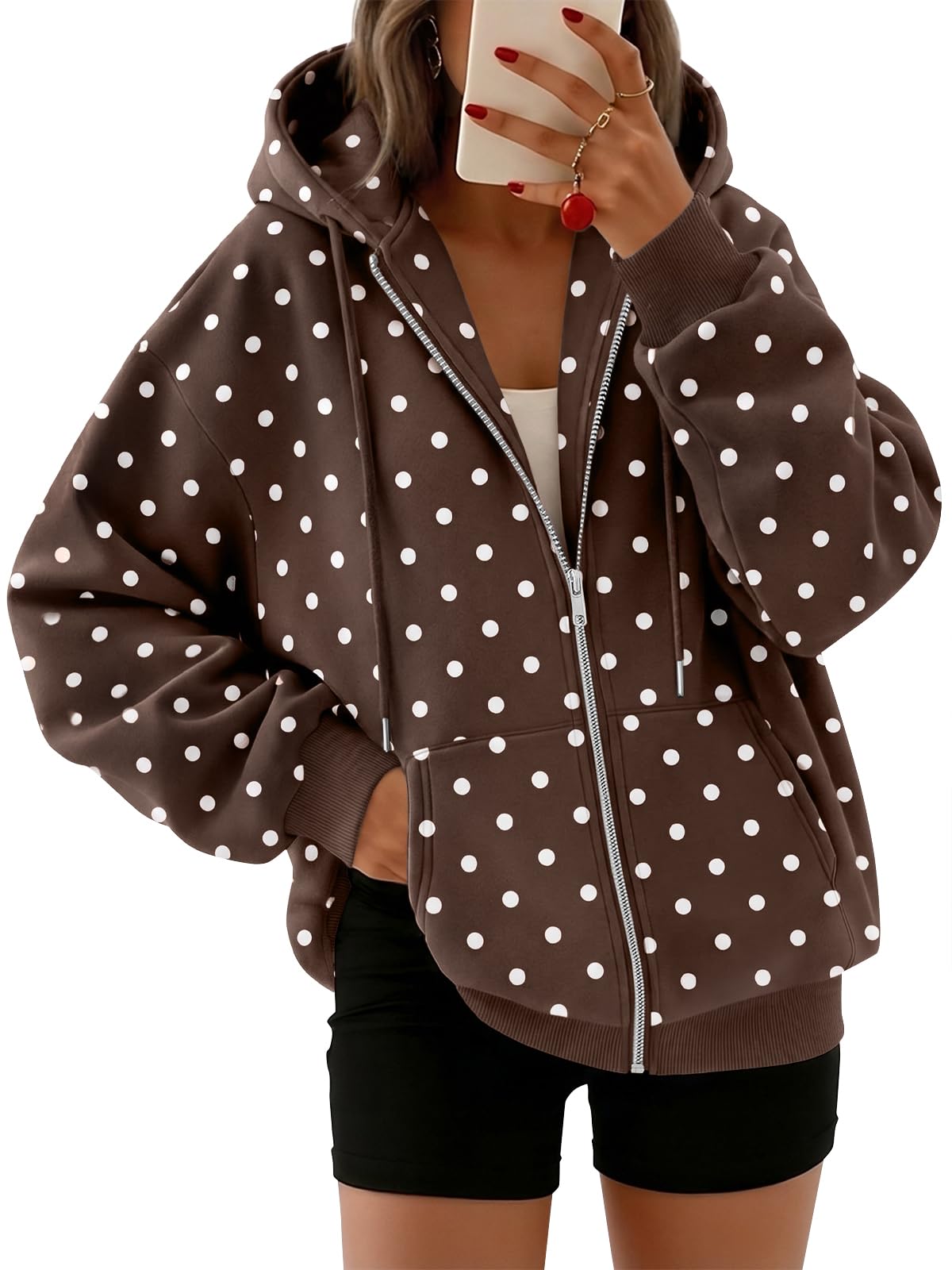 Trendy Queen Womens Oversized Zip Up Hoodies Y2K Fall Sweatshirts 2026