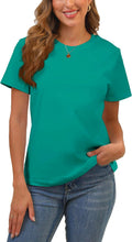 BJY Cotton Basic T Shirts for Women,Crew Neck Short Sleeve Summer Shirts(2XS-3XL, 20+ Color)