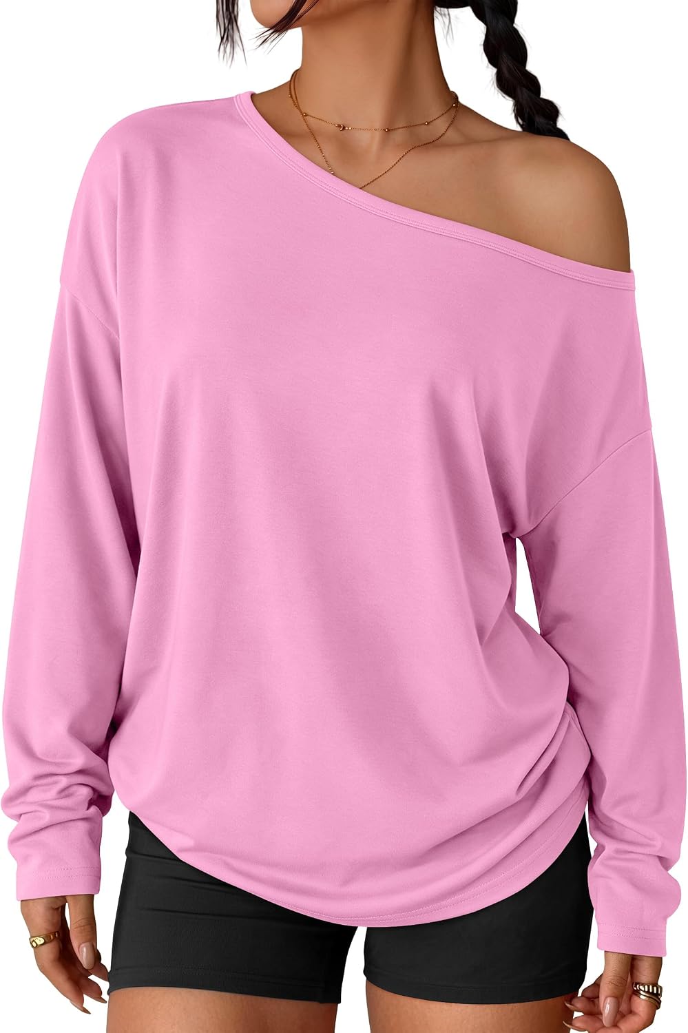 Trendy Queen Womens Off The Shoulder Oversized Tops