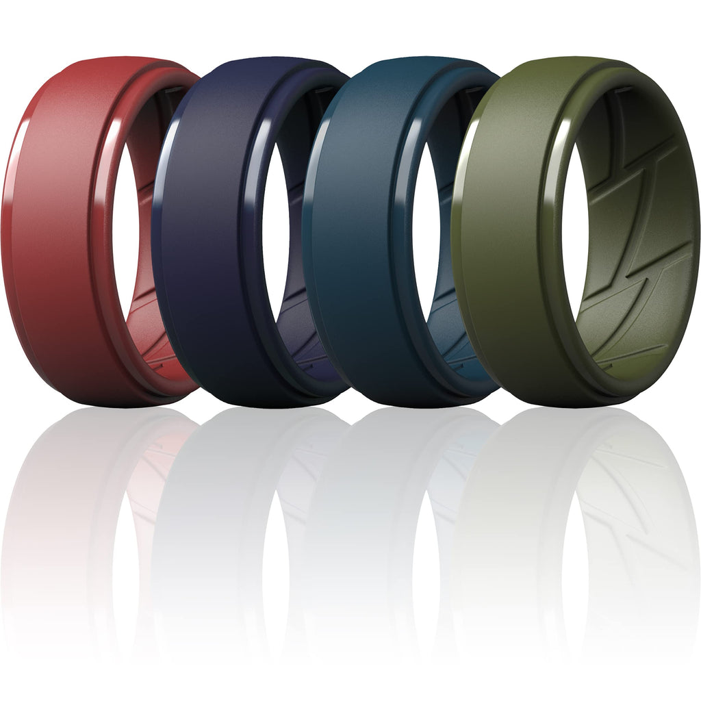 ThunderFit Men's Silicone Rings, Breathable Rubber Bands, 10mm Wide