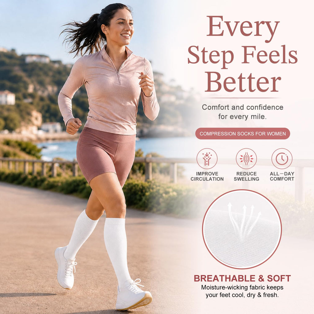 Laite Hebe 4 Pairs-Compression Socks for Women&Men Circulation-Best Support for Nurses,Running,Athletic
