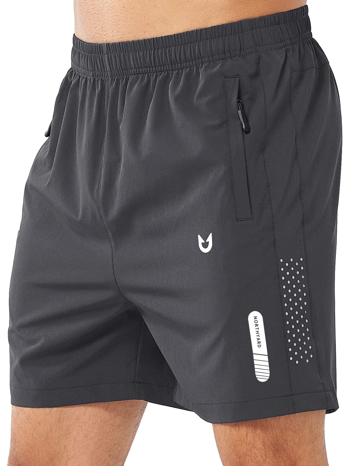 NORTHYARD Men's Athletic Running Shorts Gym Workout 7"/9"/5" Zipper Pockets