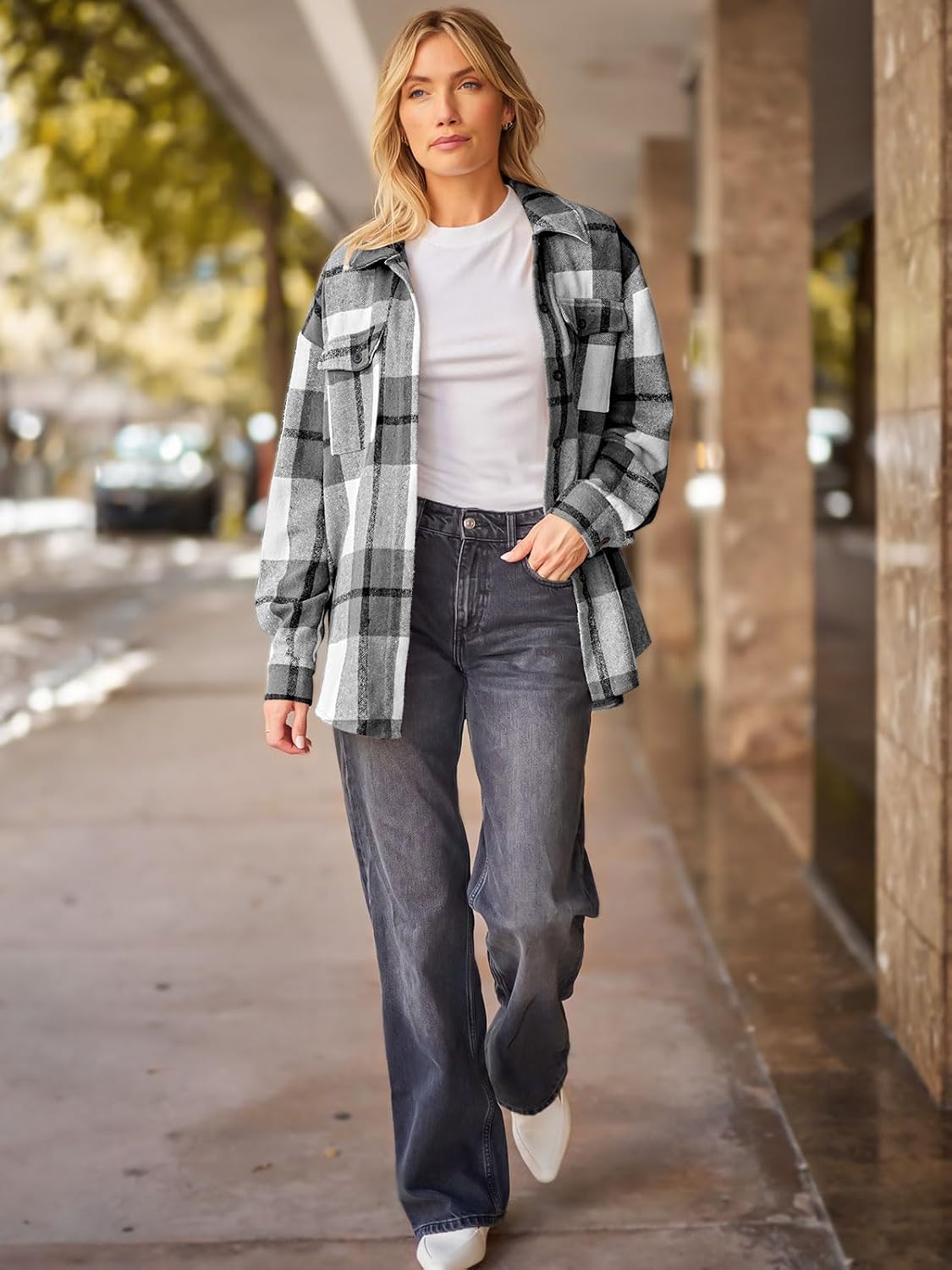 AUTOMET Shackets for Women Plaid Flannel Shirts