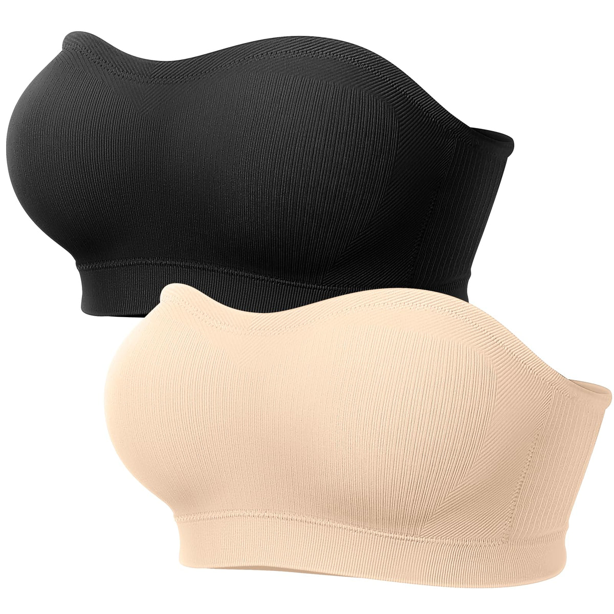 LetsJoli Strapless Bras for Women Push Up Bandeau Wireless Tube Padded Bra