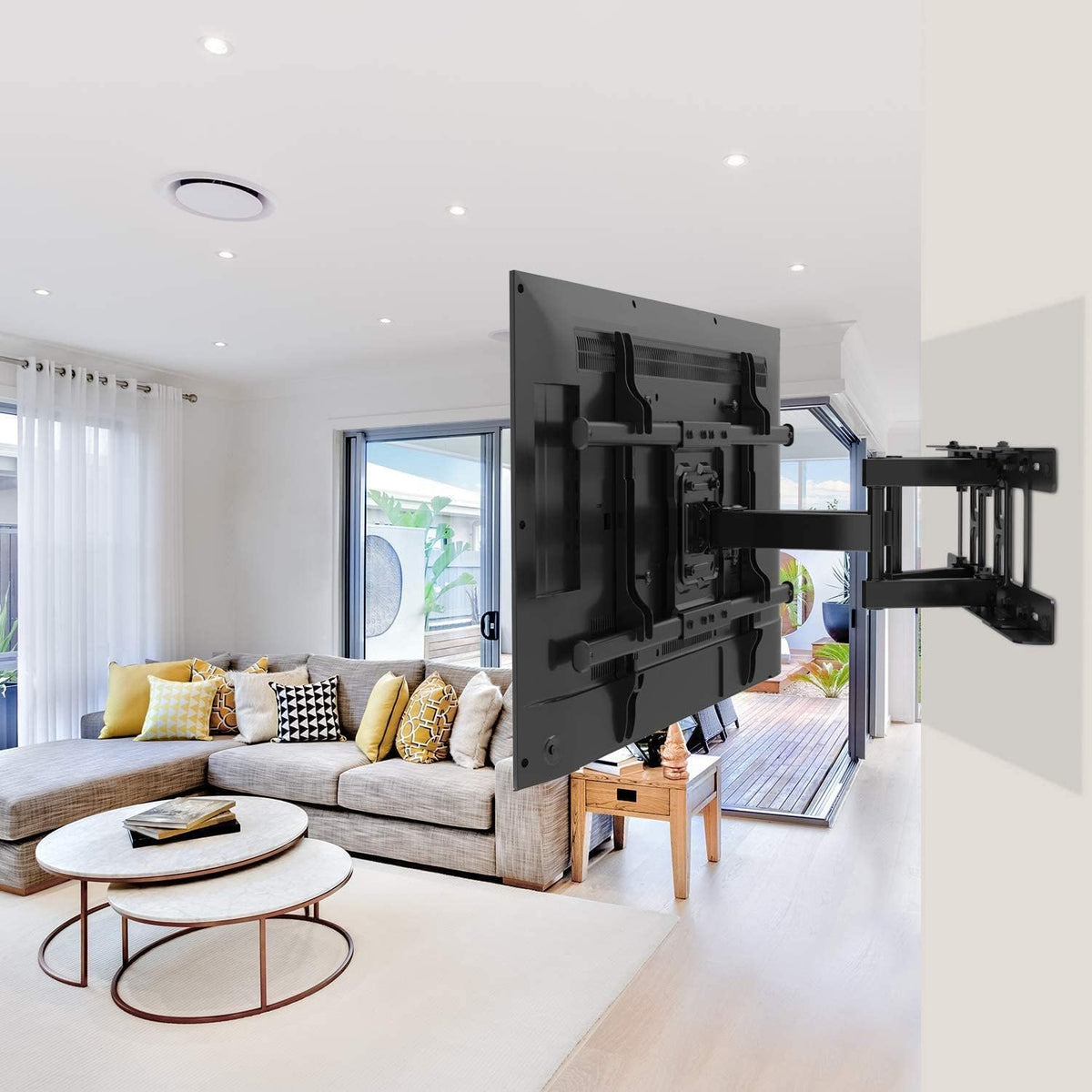 Pipishell TV Wall Mount for 26-74 inch LED LCD OLED 4K TVs up to 99lbs, Full Motion TV Mount Bracket Articulating Swivel Extension Tilting Leveling Max VESA 400x400mm, Fits 12/16 Inch Wood Studs