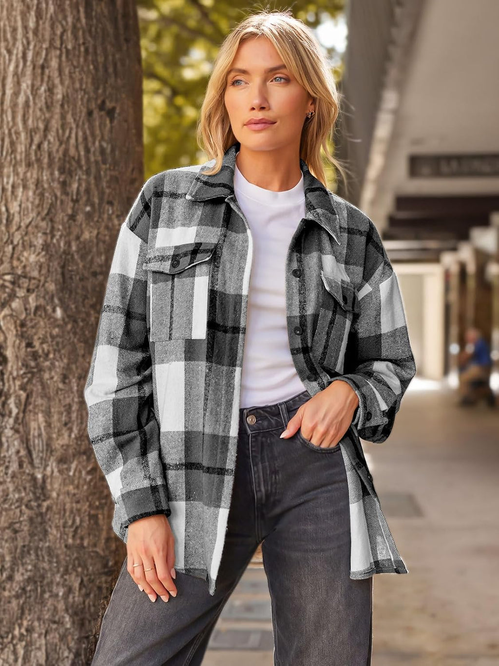 AUTOMET Shackets for Women Plaid Flannel Shirts