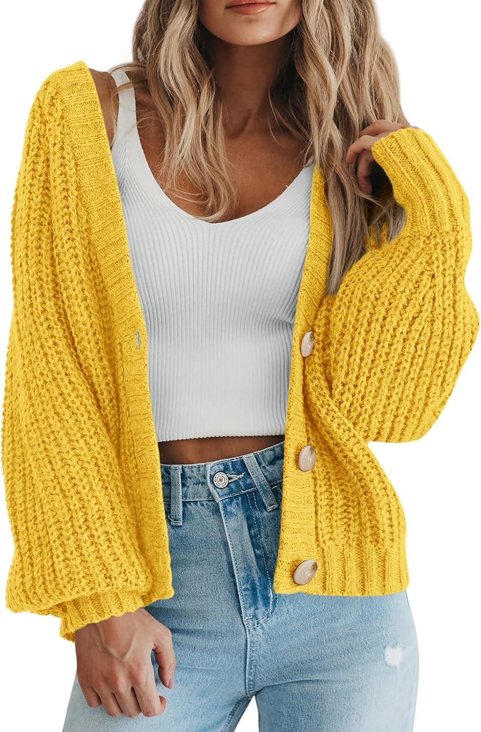 PRETTYGARDEN Women's Chunky Knit Open Front Cardigan Sweaters Fall Outfits
