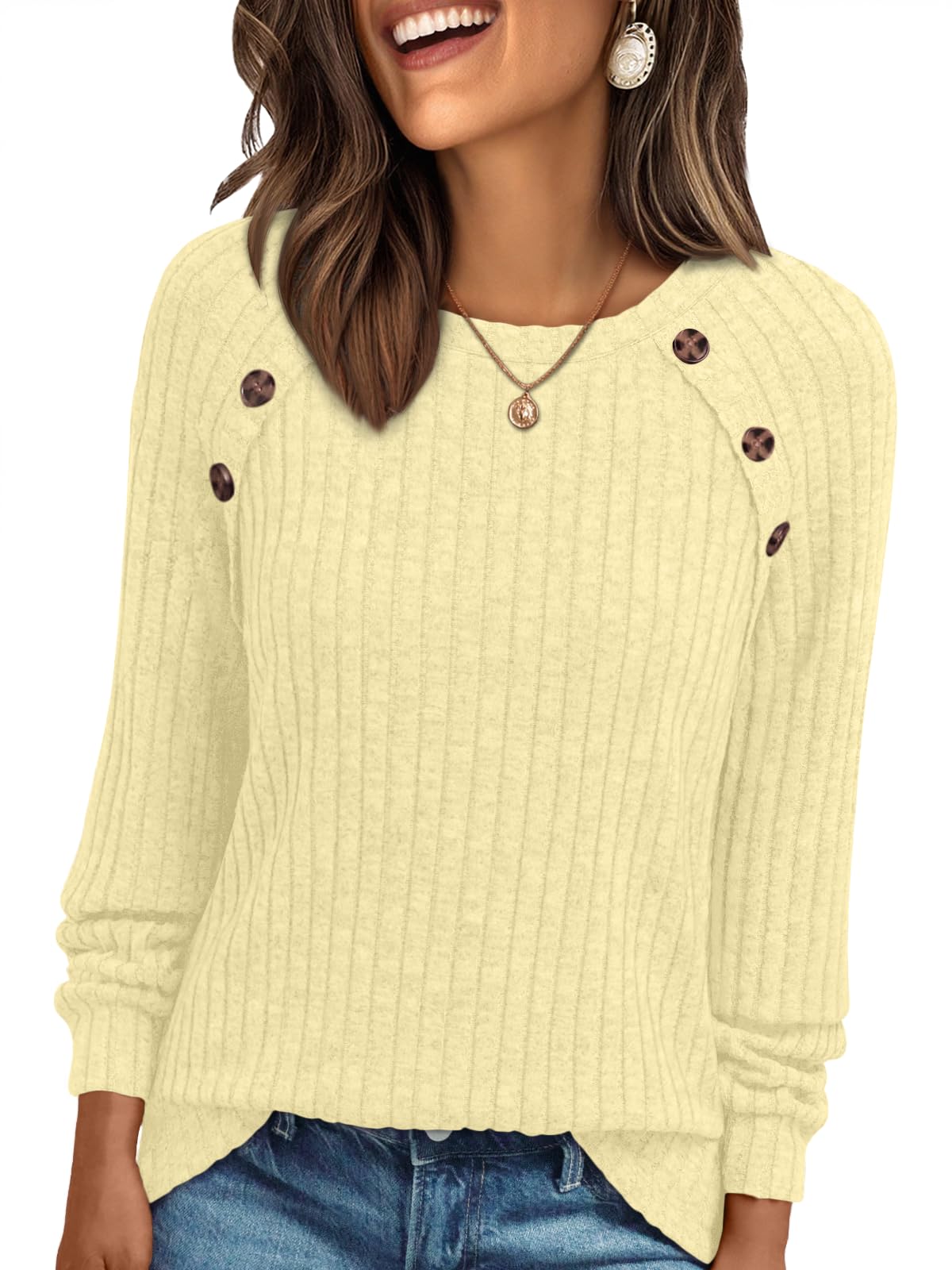AUTOMET Womens Long Sleeve Shirts Fall Sweaters Business Casual Tops Blouse