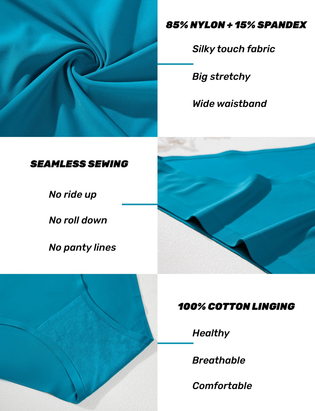 Caterlove Women's Seamless Underwear No Show Panties 6 Pack